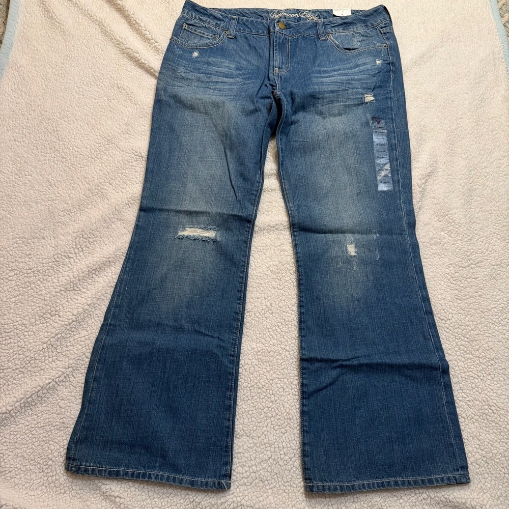 BNWT American Eagle Favorite Boyfriend Jeans Y2K 90s NWT Sz 18 Low Rise